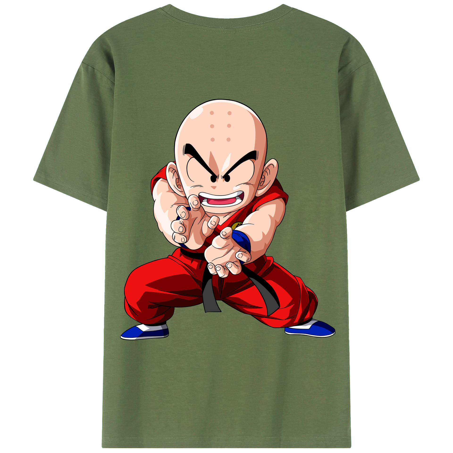 （画像用） ドラゴンボール クリリン DRAGON BALL krillin 綿100％ メンズ半袖Tシャツ（バックプリント） 通気性